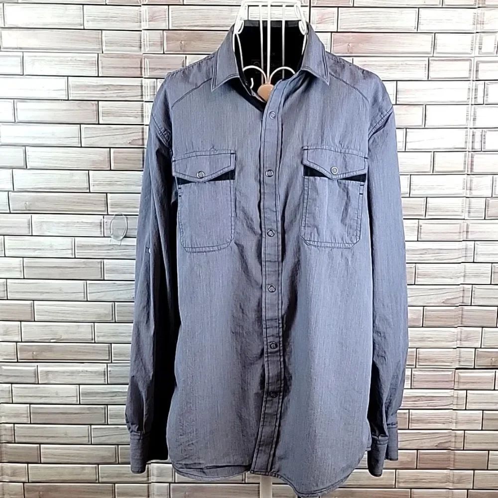 American Rag Men's button-down shirt - Blue Grey Size M